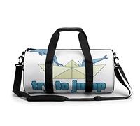 Sac de Voyage Rond Dauphin Papier Bateau Sac de Sport pour Hommes Femmes Sac de Sport Sac de Sport