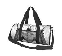 Sac de voyage rond de grande capacité Brooklyn Bridge, sac de sport, sac fourre-tout de vacances, sac de sport pour l'école, Noir , Taille unique, Organiseur de sac