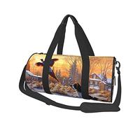 Sac de voyage rond de grande capacité pour attraper un faisan, sac de sport, sac fourre-tout de vacances, sac de sport pour l'école, Noir , Taille unique, Organiseur de sac