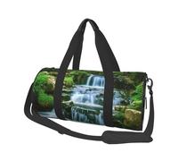 Sac de voyage rond de tournoi de vélo de montagne - Sac de voyage durable de grande capacité pour les vacances, la gym, les voyages courts, Cascade qui coule vers le bas, Taille unique