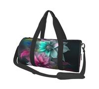 Sac de voyage rond de voyage avec eau propre et paysage lacustre - Grande capacité durable pour les vacances, la salle de sport, les courts voyages, Beautiful Flowers, Taille unique