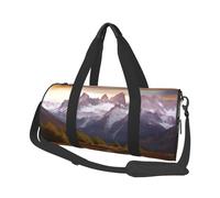 Sac de voyage rond éléphant sur bois - Grande capacité durable pour les vacances, la gym, les voyages courts, Montagne pittoresque, Taille unique