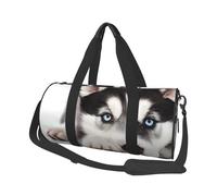 Sac de voyage rond en toile avec imprimé chien husky, imperméable et résistant aux déchirures. Sac de voyage pliable pour le w nd