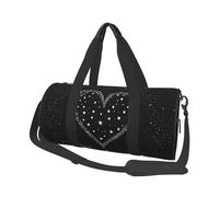 Sac de voyage rond en toile avec imprimé cœur et étoile filante, imperméable et résistant aux déchirures. Sac de voyage pliable pour le w nd