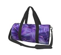 Sac de voyage rond en toile avec imprimé fleurs de lys violettes, imperméable et résistant aux déchirures. Sac de voyage pliable pour le w nd