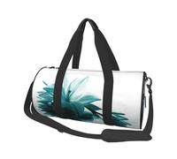Sac de voyage rond en toile avec imprimé lys bleu sarcelle, imperméable et résistant aux déchirures. Sac de voyage pliable pour le w nd