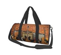 Sac de voyage rond en toile imperméable et résistant aux déchirures - Collection guitare
