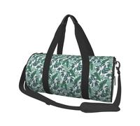 Sac de voyage rond en toile imperméable et résistant aux déchirures Motif feuilles tropicales mixtes