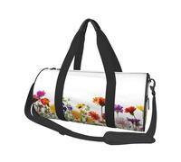 Sac de voyage rond en toile imperméable et résistant aux déchirures Motif fleurs d'iris et papillons