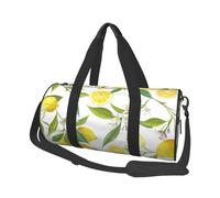 Sac de voyage rond imprimé citrons tropicaux frais, sac fourre-tout en toile, imperméable et résistant aux déchirures. Sac de voyage pliable pour le week-end