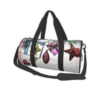 Sac de voyage rond imprimé décor de Noël, sac fourre-tout en toile, imperméable et résistant aux déchirures. Sac de voyage pliable pour le w nd