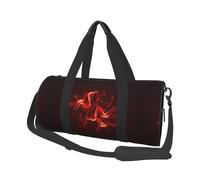 Sac de voyage rond imprimé flamme rouge, sac fourre-tout en toile, imperméable et résistant aux déchirures. Sac de voyage pliable pour le week-end