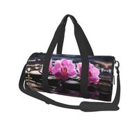 Sac de voyage rond imprimé fleurs dans le spa, sac fourre-tout en toile, imperméable et résistant aux déchirures. Sac de voyage pliable pour le w nd