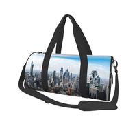 Sac de voyage rond imprimé New York Fashion City - En toile - Imperméable et résistant aux déchirures - Sac de voyage pliable pour le week-end