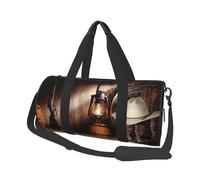 Sac de voyage rond imprimé rodéo américain West en toile, imperméable et résistant aux déchirures. Sac de voyage pliable pour le w nd