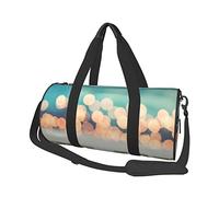 Sac de Voyage Rond Joyeux noël Blocs de Scrabble avec lumière Jaune Bokah Sac de Sport pour Hommes Femmes Sac polochon Sac de Sport