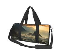 Sac de voyage rond mignon pour homme de Noël - Grande capacité durable pour les vacances, la gym, les voyages courts, Les montagnes rencontrent la mer, Taille unique