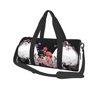 Sac de Voyage Rond Motif Fleur de crâne Sac de Sport pour Hommes Femmes Sac polochon Sac de Sport