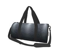 Sac de Voyage Rond Noir Brique Mur Sac de Sport pour Hommes Femmes Sac polochon Sac de Sport