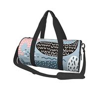 Sac de Voyage Rond Phoque Baleine Poulpe Poisson Sac de Sport pour Hommes Femmes Sac polochon Sac de Sport