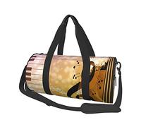Sac de Voyage Rond Piano Violon Notes de Musique Sac de Sport pour Hommes Femmes Sac polochon Sac de Sport