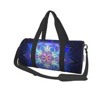 Sac de voyage rond rectangulaire imprimé floral, sac fourre-tout en toile, imperméable et résistant aux déchirures. Sac de voyage pliable pour le week-end
