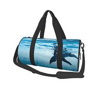 Sac de Voyage Rond Troupeau de Dauphins nageant dans l'eau Claire Sac de Sport pour Hommes Femmes Sac polochon Sac de Sport