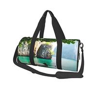 Sac de Voyage Rond Vert lac Bateau Sac de Sport pour Hommes Femmes Sac de Sport Sac de Sport
