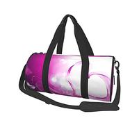 Sac de voyage rose avec imprimé cœur - Sac de gym pliable pour femme - Grand sac fourre-tout pour le sport et les voyages, Noir , Taille unique
