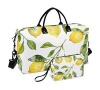 Sac de voyage, sac de sport aquarelle jaune citrons avec sac de rangement, sac de week-end, sac de nuit pour homme et femme, voyage, sport, yoga, Multicolore, Taille unique