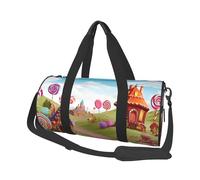Sac de voyage sac de sport avec compartiment à chaussures, sac de sport léger pour la nuit, sac de week-end, bonbon, beau pays, yoga, gym, sac de sport pour homme et femme