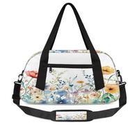 Sac de voyage, sac de sport de grande capacité, motif marguerites, aquarelle printanière, sac de nuit pour femme et homme, essentiels de voyage, Aquarelle Spring Daisy, Taille unique, Bagage à main