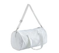 Sac de Voyage Sac de Sport rayé en Toile for Femmes, Voyage Nuit avec Sangle ajustée détachable, W nd Vacances(Sky Blue)