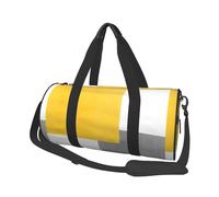 Sac de Voyage, Sac de Sport, Sac fourre-Tout de Voyage, Sac de Nuit, Sac de Week-End de Sport pour la Natation, Le Yoga,Bloc Géométrique Jaune Gris Blanc