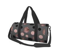 Sac de Voyage, Sac de Sport, Sac fourre-Tout de Voyage, Sac de Nuit, Sac de Week-End de Sport pour la Natation, Le Yoga,Cercles Noirs élégants en Faux Rose
