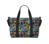 Sac de voyage, sac de w nd, sac fourre-tout à porter pour femme et homme, graffiti Q version moderne yeux yeux sac de sport sac de sport sac de voyage article personnel