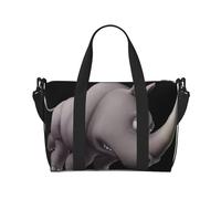 Sac de voyage splendide imprimé rhinocéros en colère, pour la salle de sport et les voyages, idéal pour les escapades sportives du week-end, noir, One Size