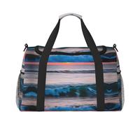 Sac de voyage Sunset Ocean Sea Waves - Sac de voyage pour femme et homme - Idéal pour le camping et la randonnée, noir, One Size