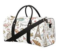 Sac de voyage sur le thème de la France Paris pour femmes, hommes, filles, garçons, week-end, sac fourre-tout de 22,7 L, bagage cabine, sac de sport, gym et yoga, couleur, 22.7L, Organiseur de sac