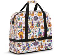 Sac de voyage sur le thème du Mexique pour femmes et hommes, sac de week-end, sac fourre-tout pliable et séparé, 47 l pour le sport, la gym, le yoga, couleur, 47 L, Organiseur de sac