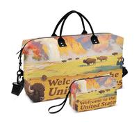 Sac de voyage surdimensionné avec articles de toilette pour la randonnée, pliable, bienvenue au Royaume-Uni