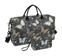 Sac de voyage surdimensionné William Morris style papillons sac d'entraînement avec sangle réglable pour voyage imperméable bulto para viajar
