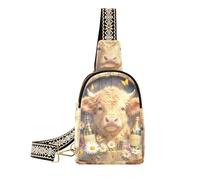 Sac de voyage tendance avec motif vache écossaise mignon pour femme antivol pour sac à dos de jour, mignon dessin animé écossais vache