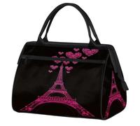 Sac de voyage tour Eiffel en forme de cœur pour femmes, hommes, enfants, garçons, filles, week-end, sac fourre-tout de 24 l pour le sport, la gym, le yoga, couleur, Big, Organiseur de sac