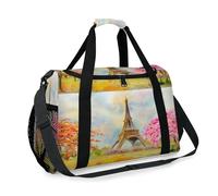 Sac de voyage tour Eiffel printanier pour filles, garçons, femmes, hommes, tour Eiffel, sac de week-end, sac à bandoulière pour voyage, sport, gym