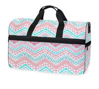Sac de voyage tribal en zigzag pour hommes, femmes, garçons, filles, adolescents, sac de sport surdimensionné avec compartiment à chaussures, sac de nuit, sac à main pour le yoga, l'entraînement, le