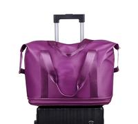 Sac de Voyage Trolley - Construction en tissu Oxford imperméable, Conception enroulable, Organisateur Capacité, Porte-vêtements Pliable | Nuitées Gym Shopping W nd Route Voyage Vacances, PURPLE