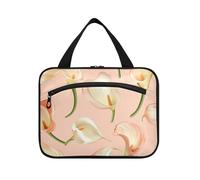 Sac de voyage unique Calla Lily Peach à suspendre pour homme avec crochet, sac pliable de soins de la peau pour maman organisateur de voyage de maquillage para L