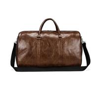 Sac de Voyage Unisexe étanche Grande capacité, Sac Sport Portable for W nd, d'affaires, en Cuir Souple, Valise(Brown)