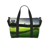 Sac de voyage vert avec imprimé parcours de golf pour voyage, gym, sport, week-end, Noir , Taille unique